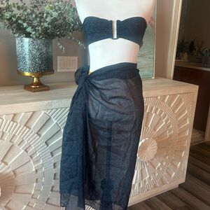 Eres three piece bando top swim set with sarong